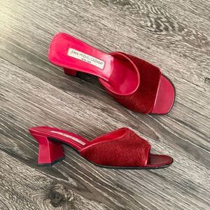 Jean-Michel Cazabat Vintage Red Leather and Cowhide Heels